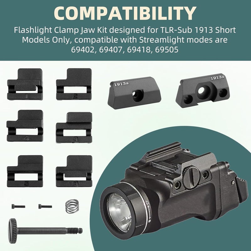 Trdzi TLR Clamp Jaw Kit 69322 for Streamlight TLR-sub 1913 Short Models Only - Tactical Flashlight Clamp Kit Compatible With Streamlight Modes 69402, 69407, 69418, 69505, Black - Image 2